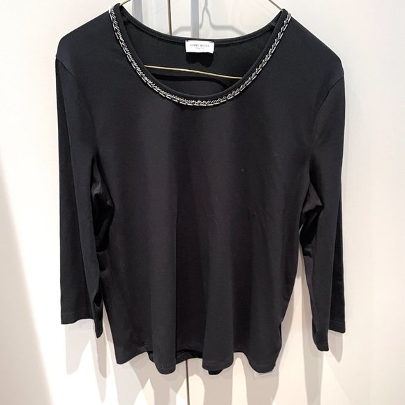 Gerry Weber Collection round neck black jersey w/ bead detail -Size 10 - Picture 10 of 10